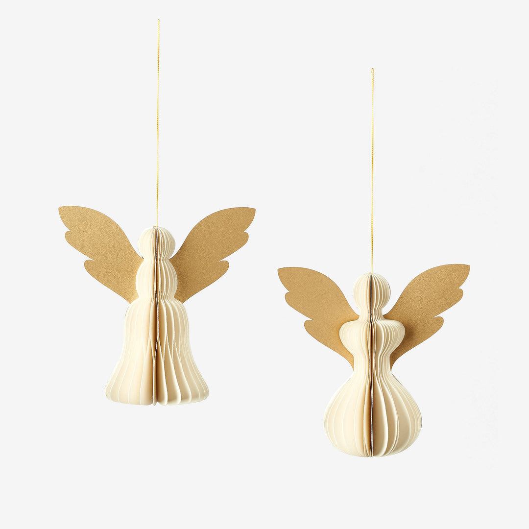 Accordion Angel Paper Ornament