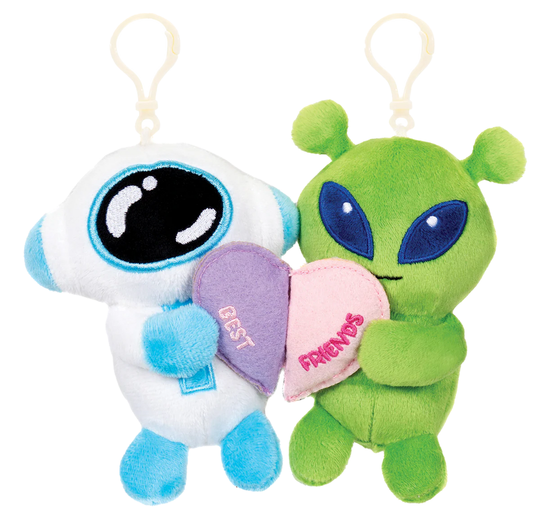 Besties Astronaut and Alien Plush Keychain Pair