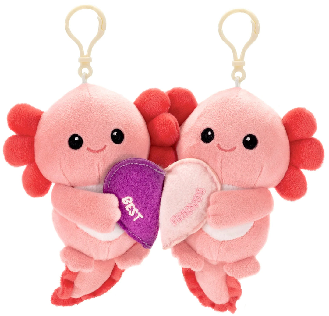 Besties Axolotl Heart Magnet Plush Friendship Keychains