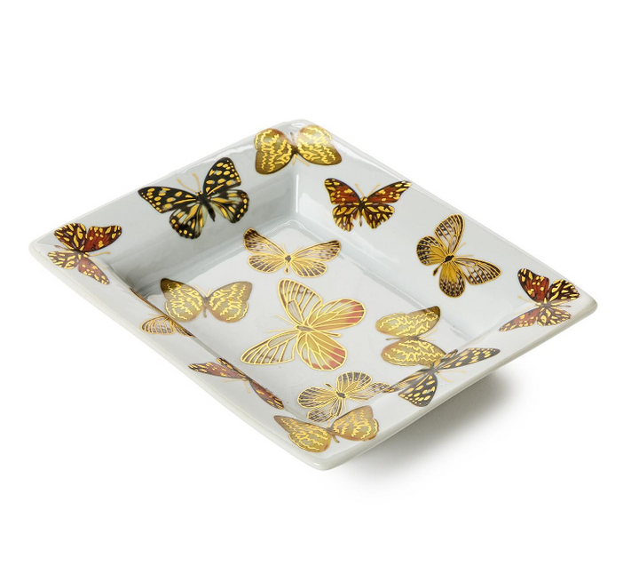 Butterfly Garden Ceramic Tray
