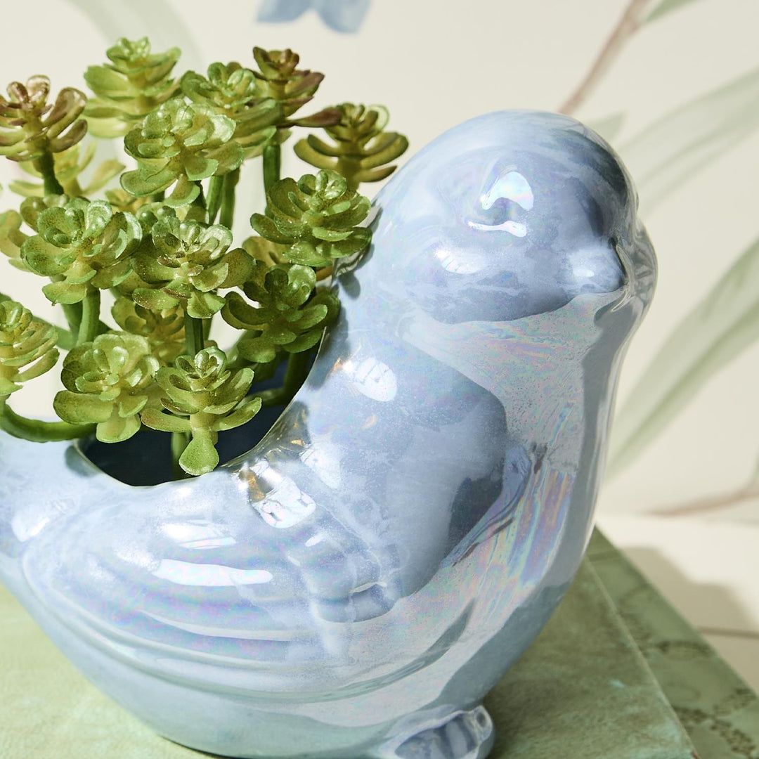 Iridescent Bird Cachepot & Planter