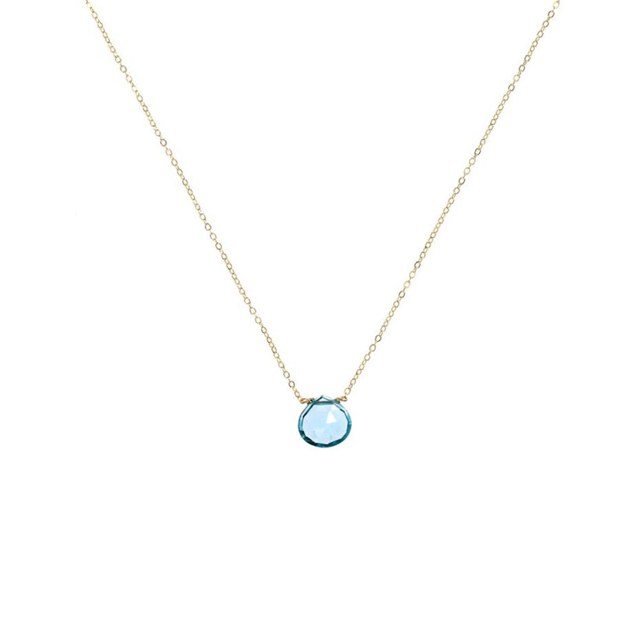 Blue Quartz Drop Necklace