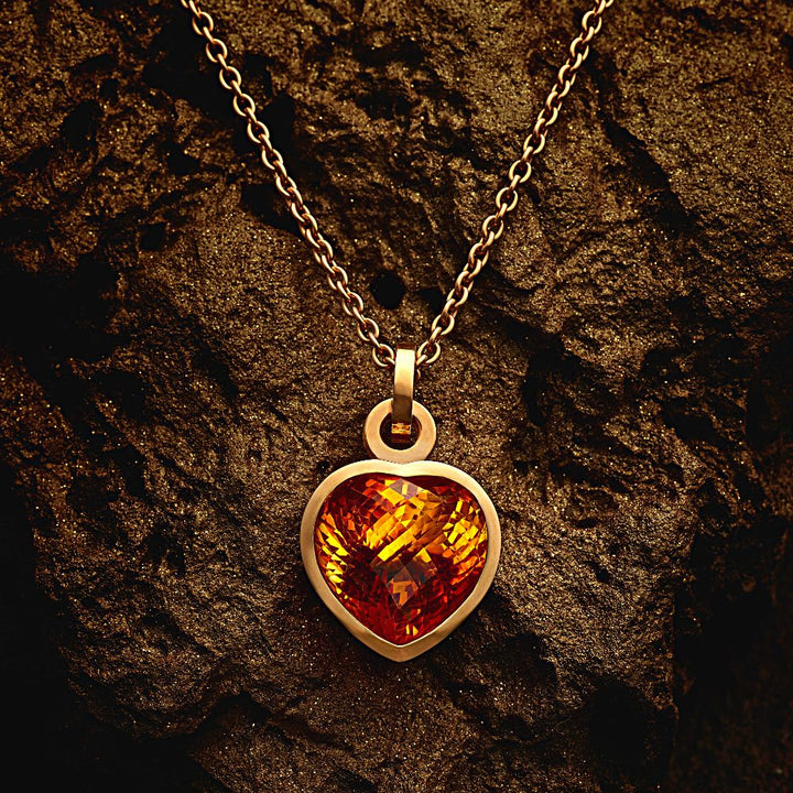 "Heart of Citrine" Heart Pendant and Necklace