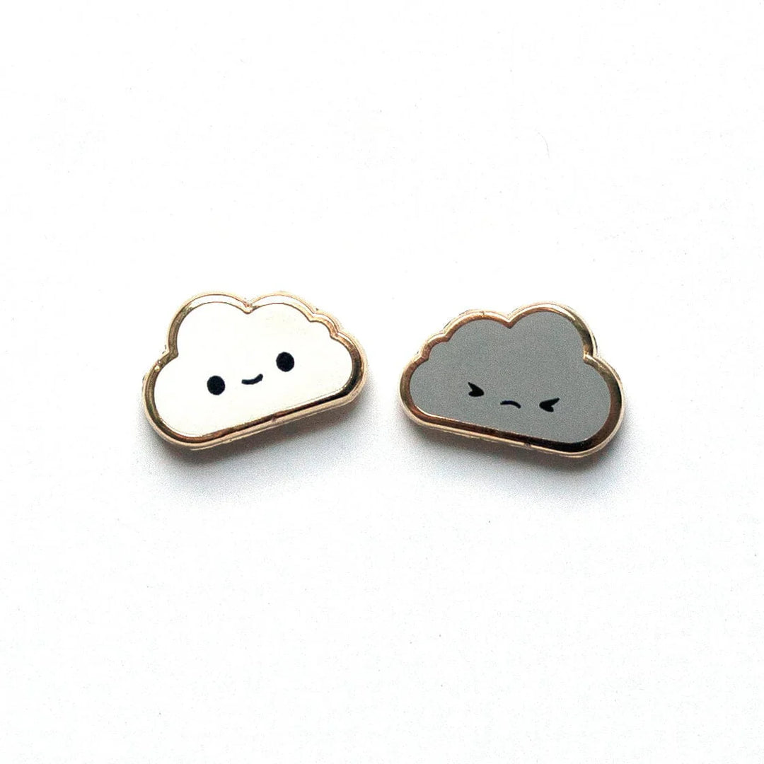 Cloud Pal Enamel Stud Earrings, 22k Gold Plating