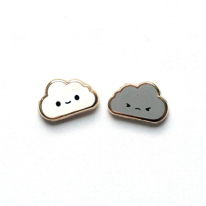 Cloud Pal Enamel Stud Earrings, 22k Gold Plating