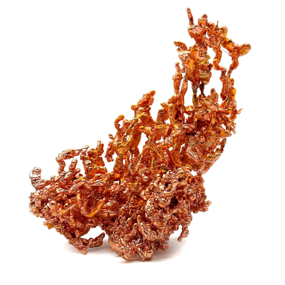 copper sculpture on a white background