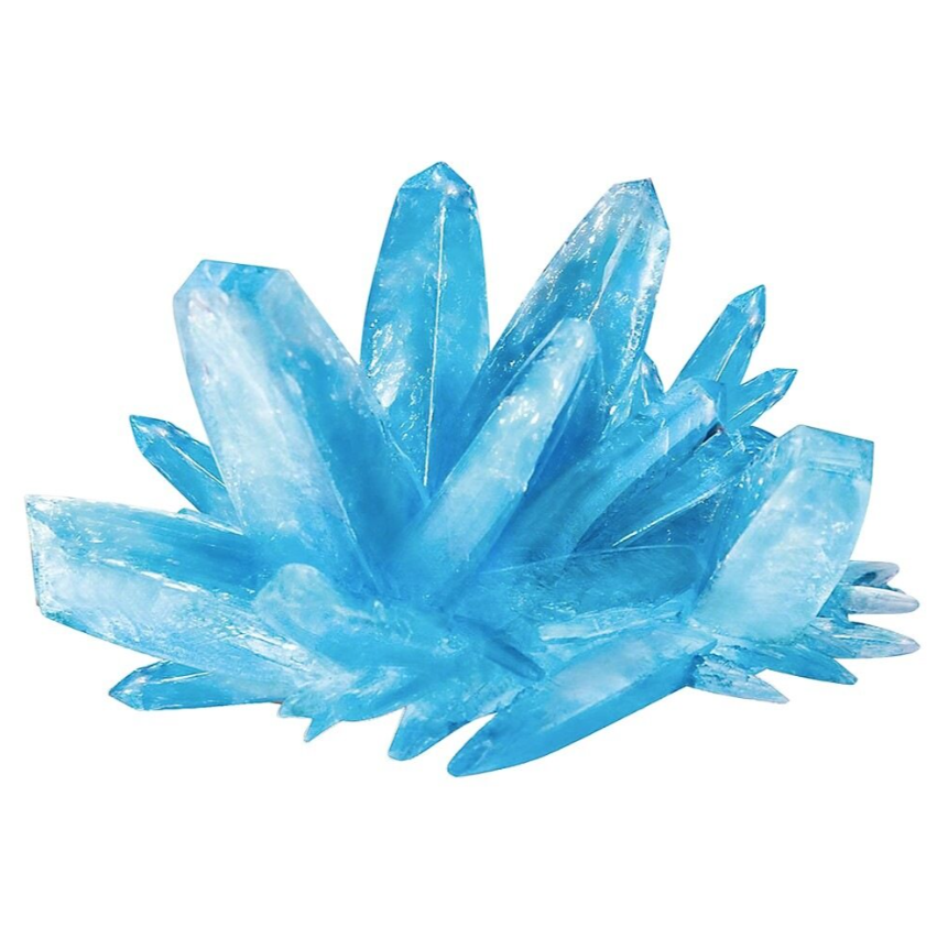 Blue crystal cluster on a white background