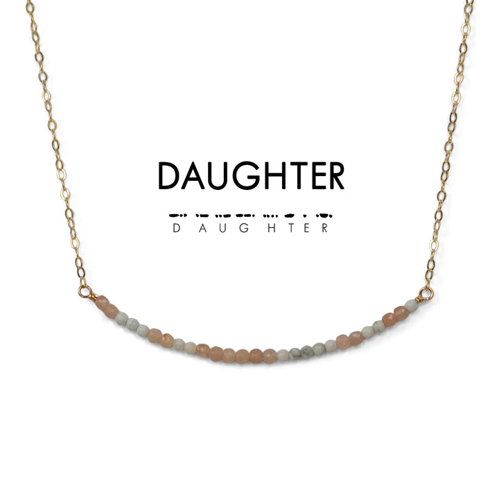 Dainty Stone Morse Code Necklace