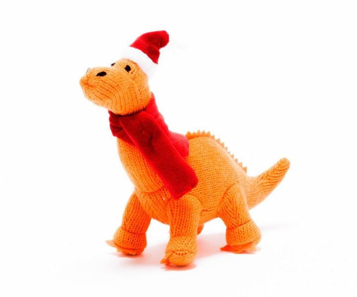 Christmas Diplodocus Knitted Ornament