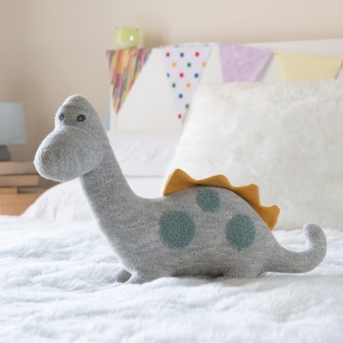 Large Gray/Teal Knitted Diplodocus