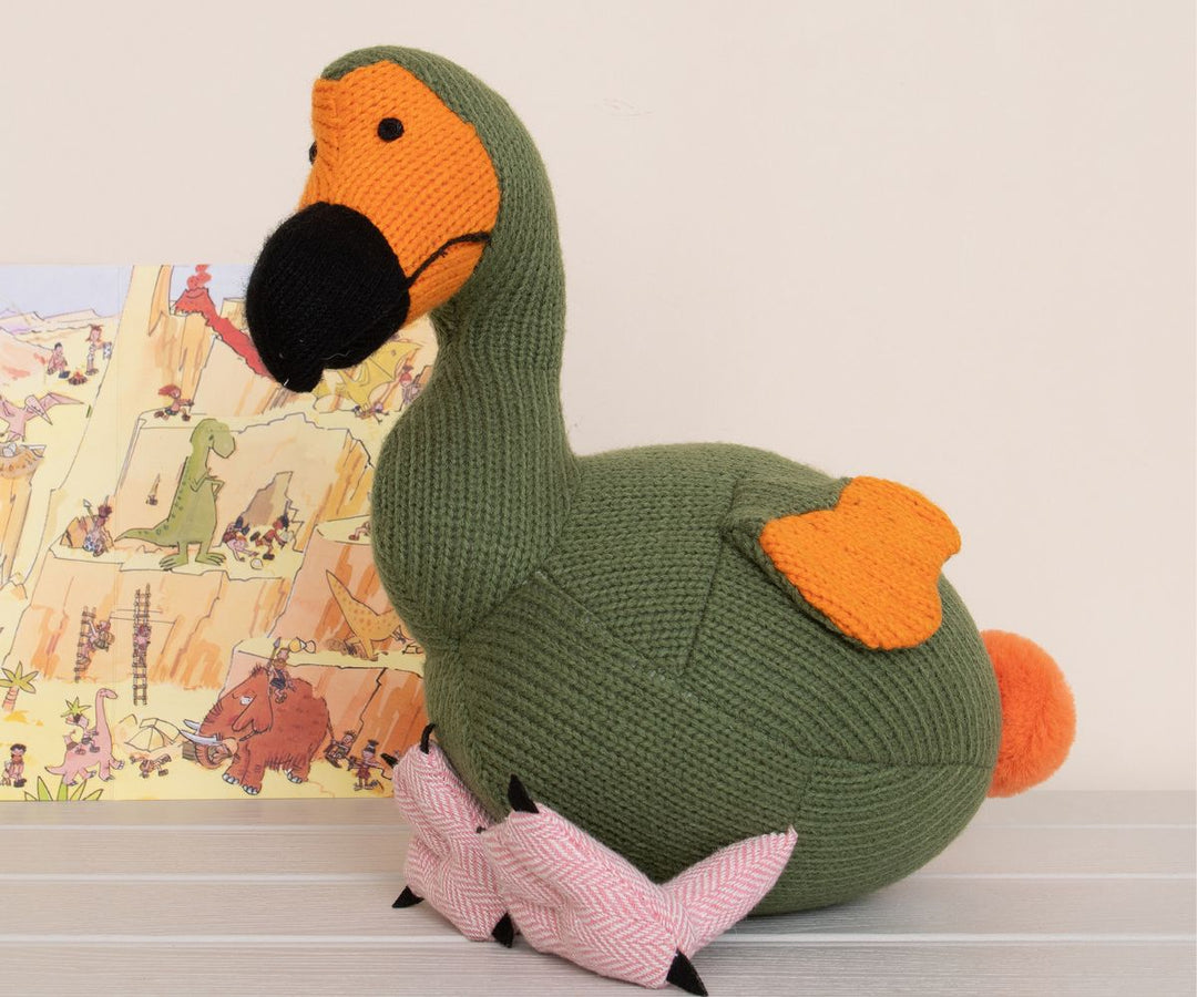 Knitted Dodo Plush Toy, Moss Green