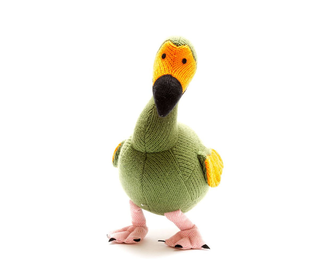 Knitted Dodo Plush Toy, Moss Green