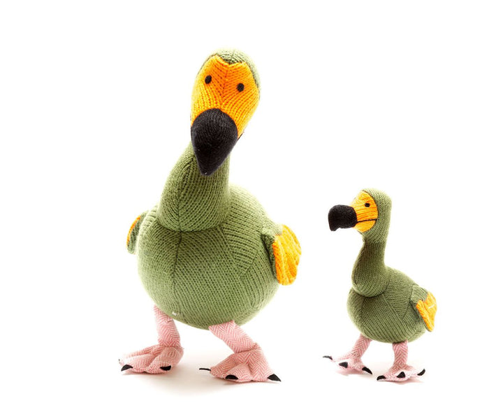 Knitted Dodo Plush Toy, Moss Green