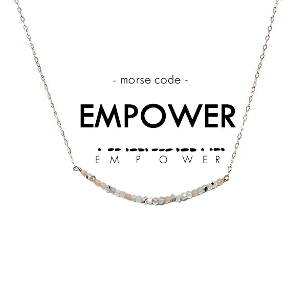 Dainty Stone Morse Code Necklace