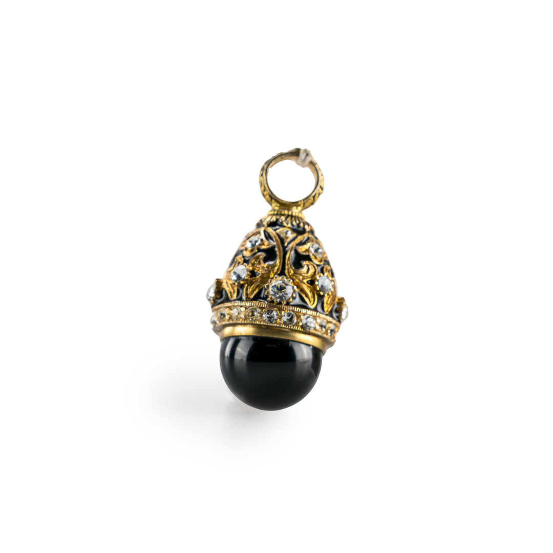 Russian Egg Pendant- Onyx Filigree