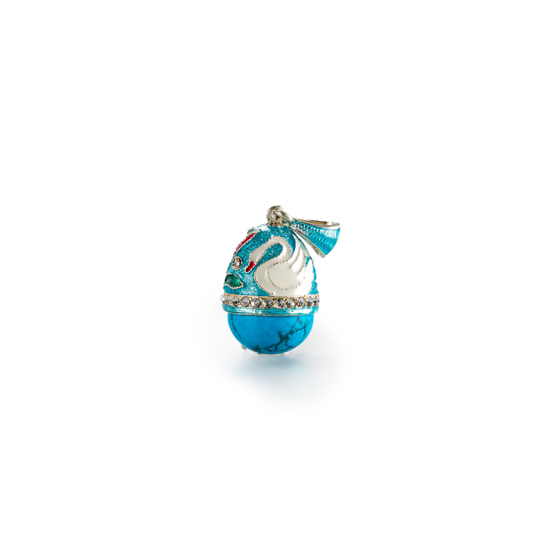 Russian Egg Pendant-Swan & Turuqoise