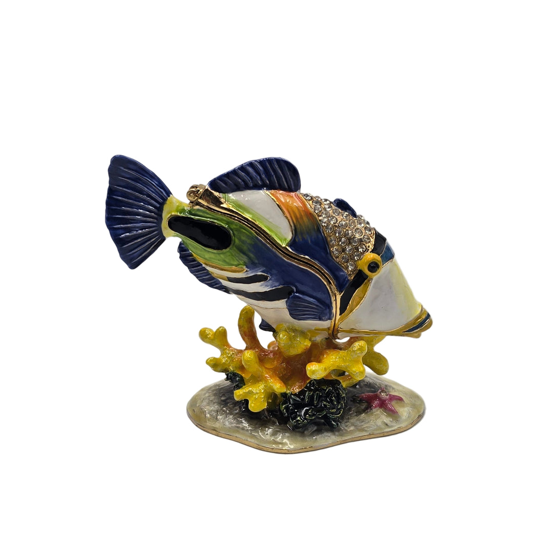 Decorative fish figurine with a white background