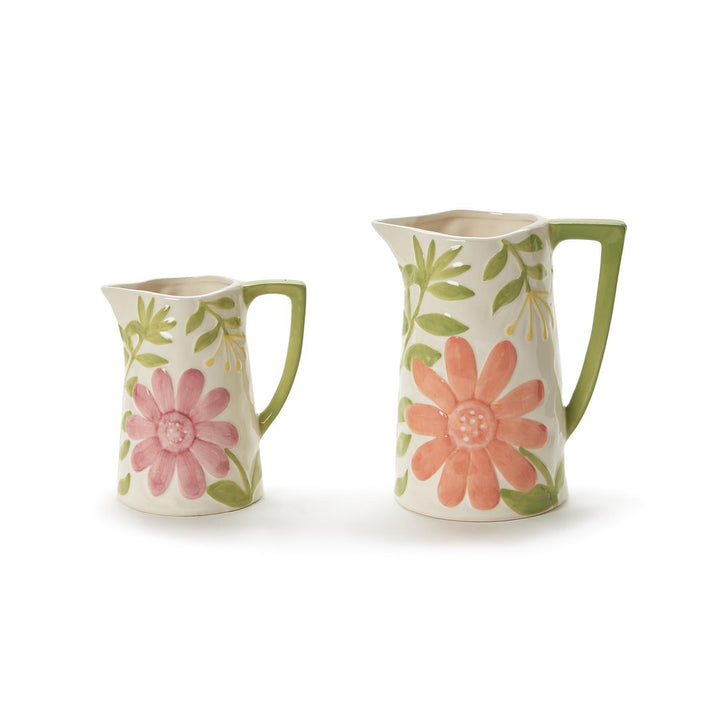 Hand Painted Floral Pitcher- Small