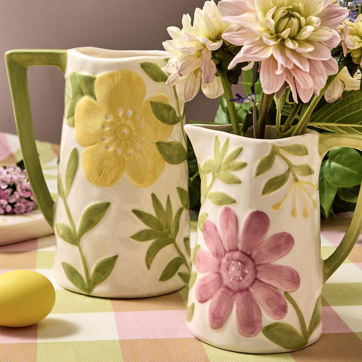 Hand Painted Floral Pitcher- Small