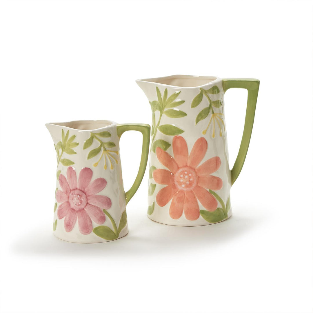 Hand Painted Floral Pitcher- Small