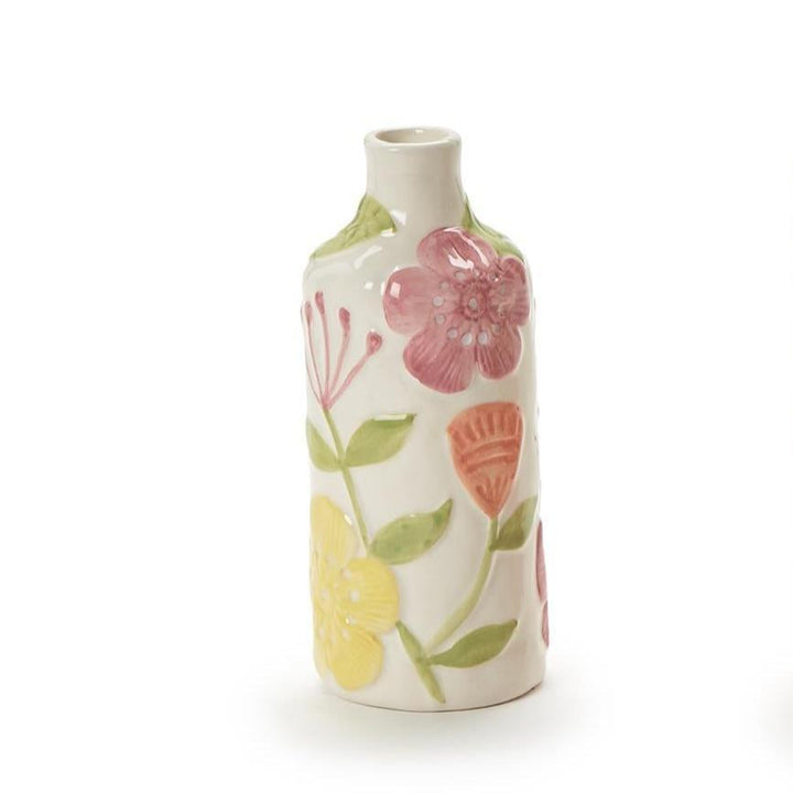 Hand Painted Floral Vase- Short