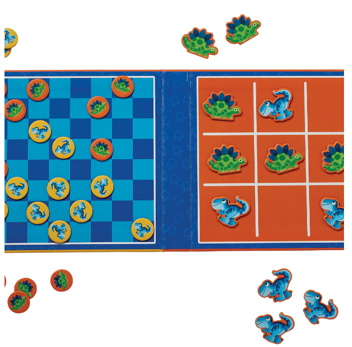 Dino Magnetic Game (Tic-Tac-Toe & Checkers)