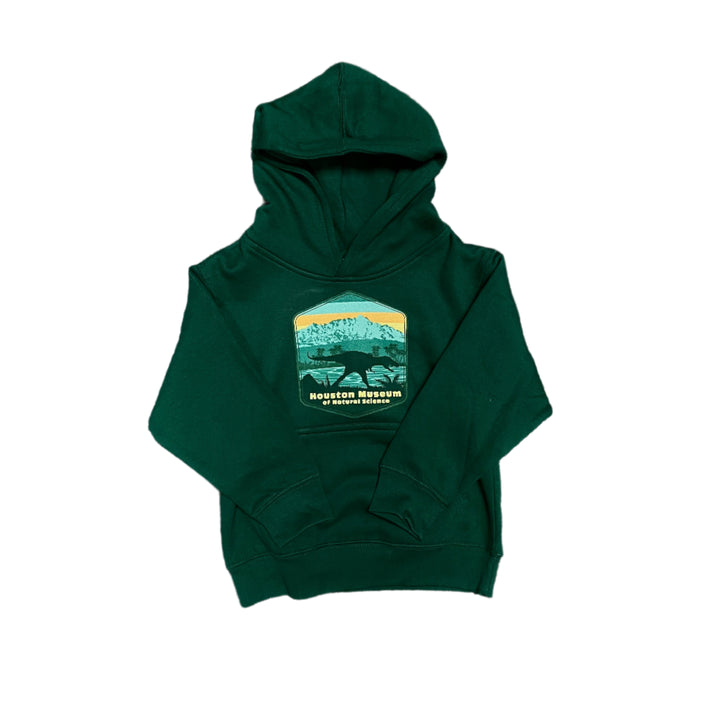 Green hoodie with a graphic design 