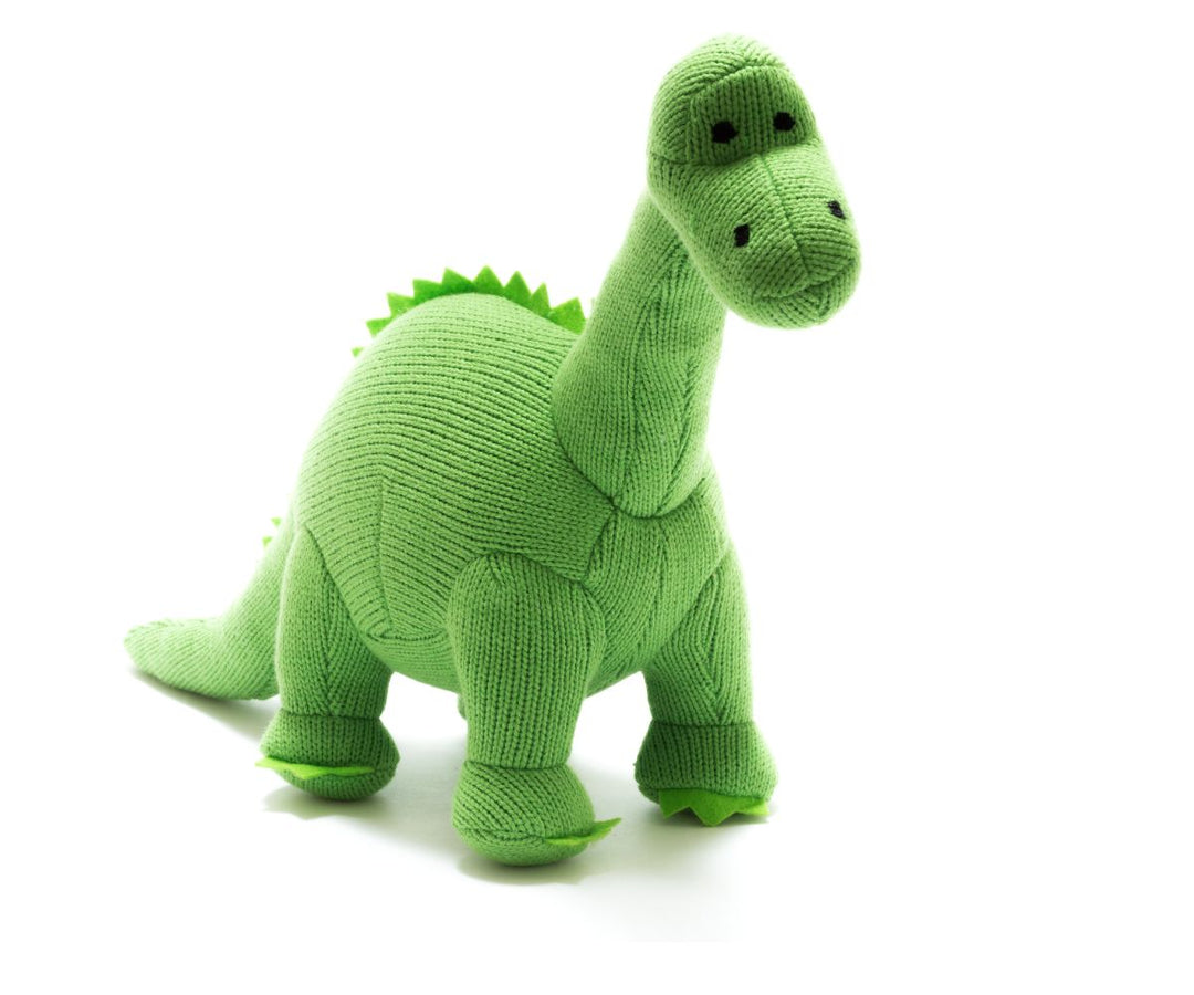 Large Knitted Green Diplodocus Plush Toy