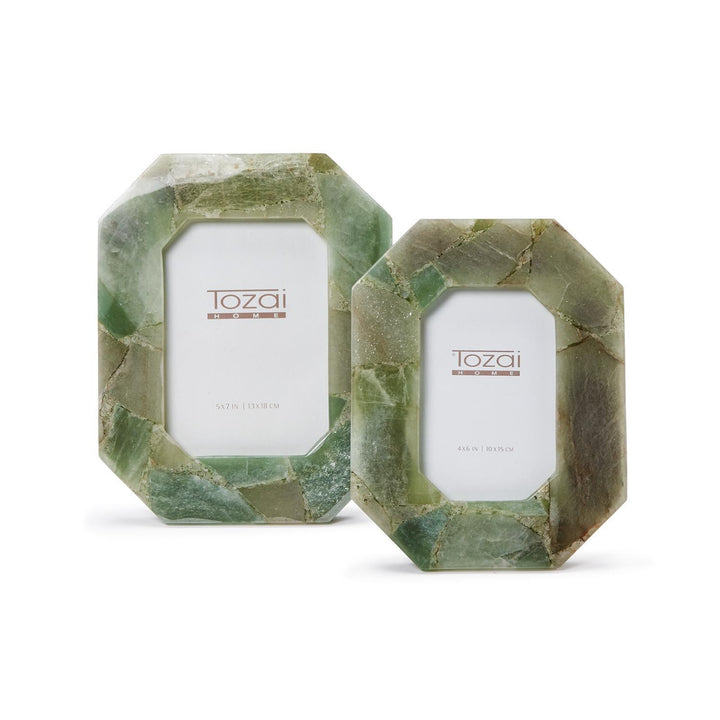 Green Quartz Octagon Picture Frame, 4 x 6 Inches