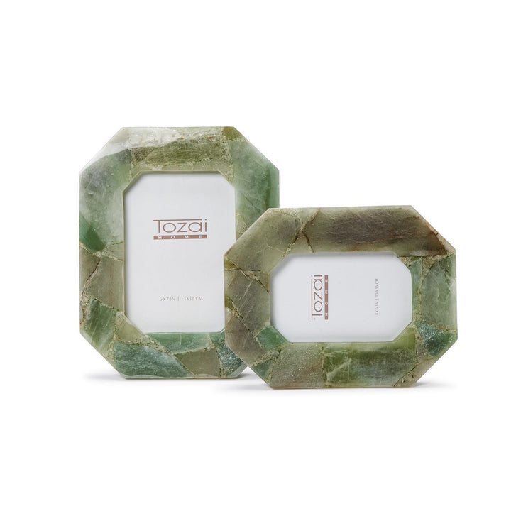 Green Quartz Octagon Picture Frame, 4 x 6 Inches