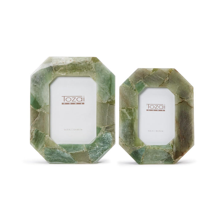 Green Quartz Octagon Picture Frame, 4 x 6 Inches