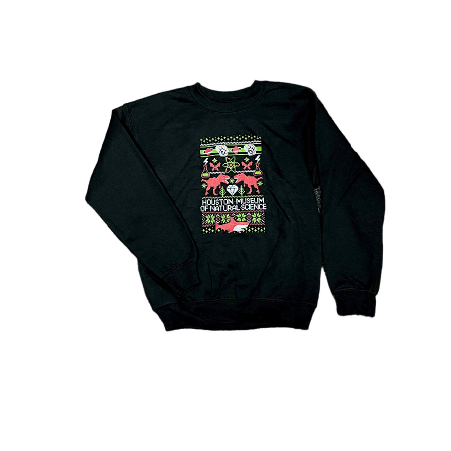 black sweatshirt holiday sweater embroidery