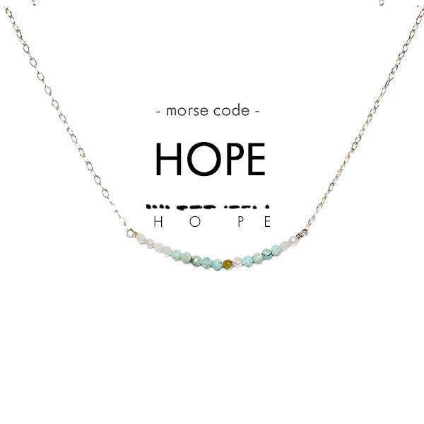 Dainty Stone Morse Code Necklace