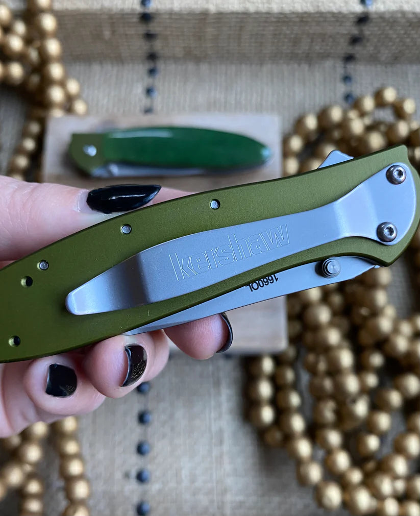 Kershaw Leek Jade Olive Pocket Knife