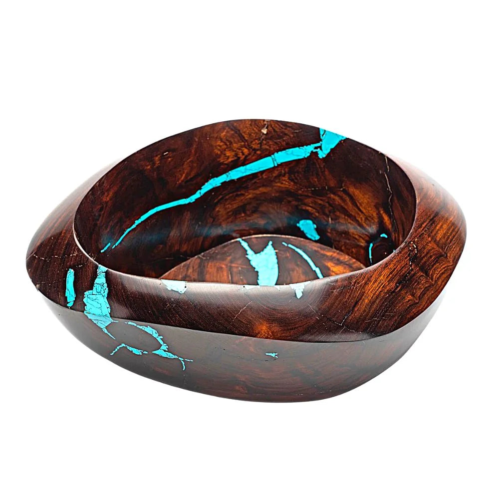 Ironwood Turquoise Bowl with Inlay