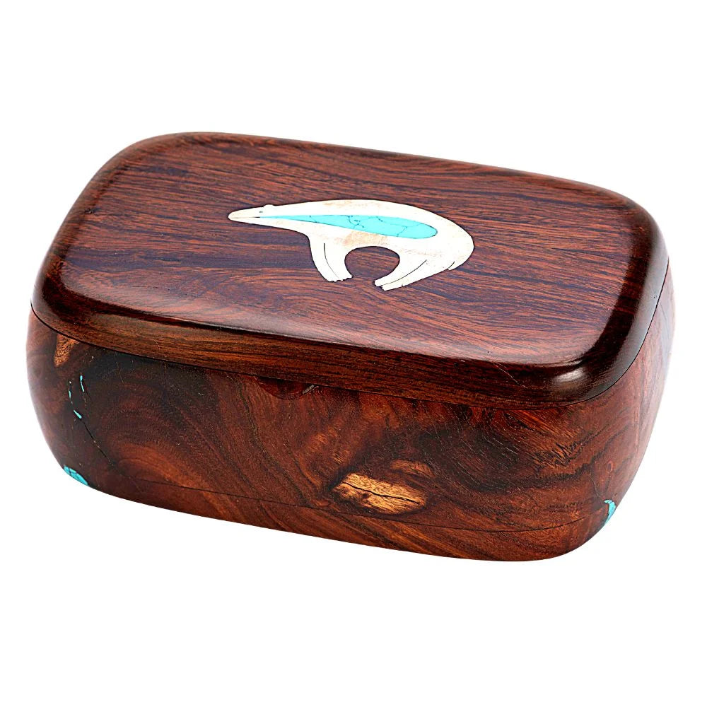 Ironwood with Silver Bear Trinket Box