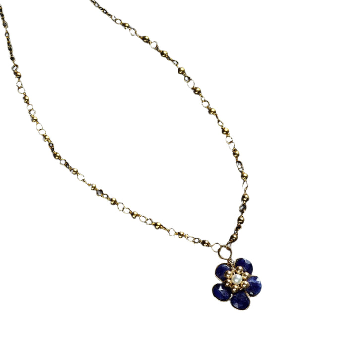Lapis Hibiscus Necklace