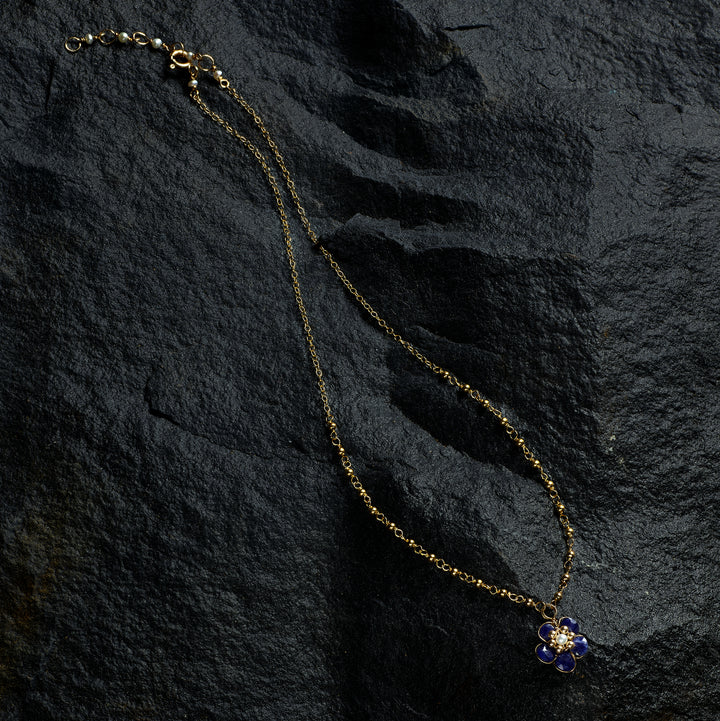 Lapis Hibiscus Necklace