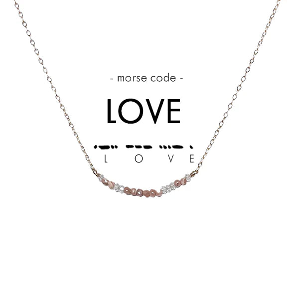 Dainty Stone Morse Code Necklace