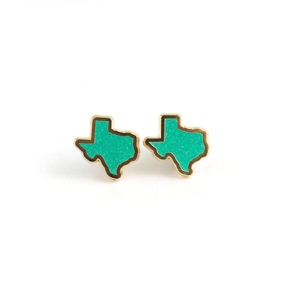 Texas Glitter Enamel Earrings