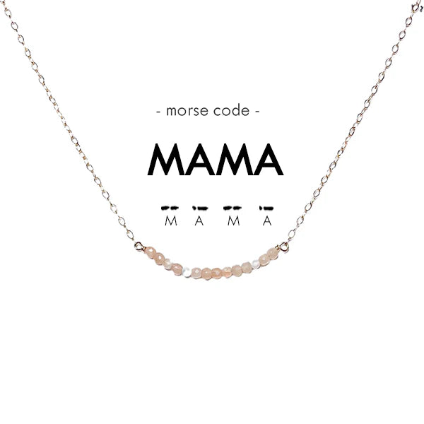 Dainty Stone Morse Code Necklace