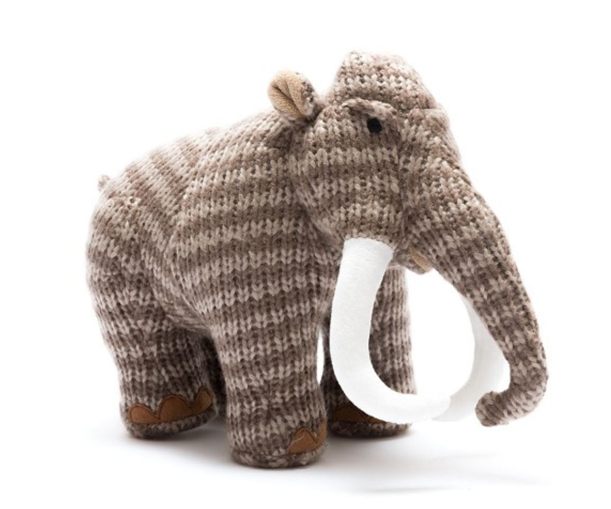 Brown Stripe Woolly Mammoth Knitted Toy