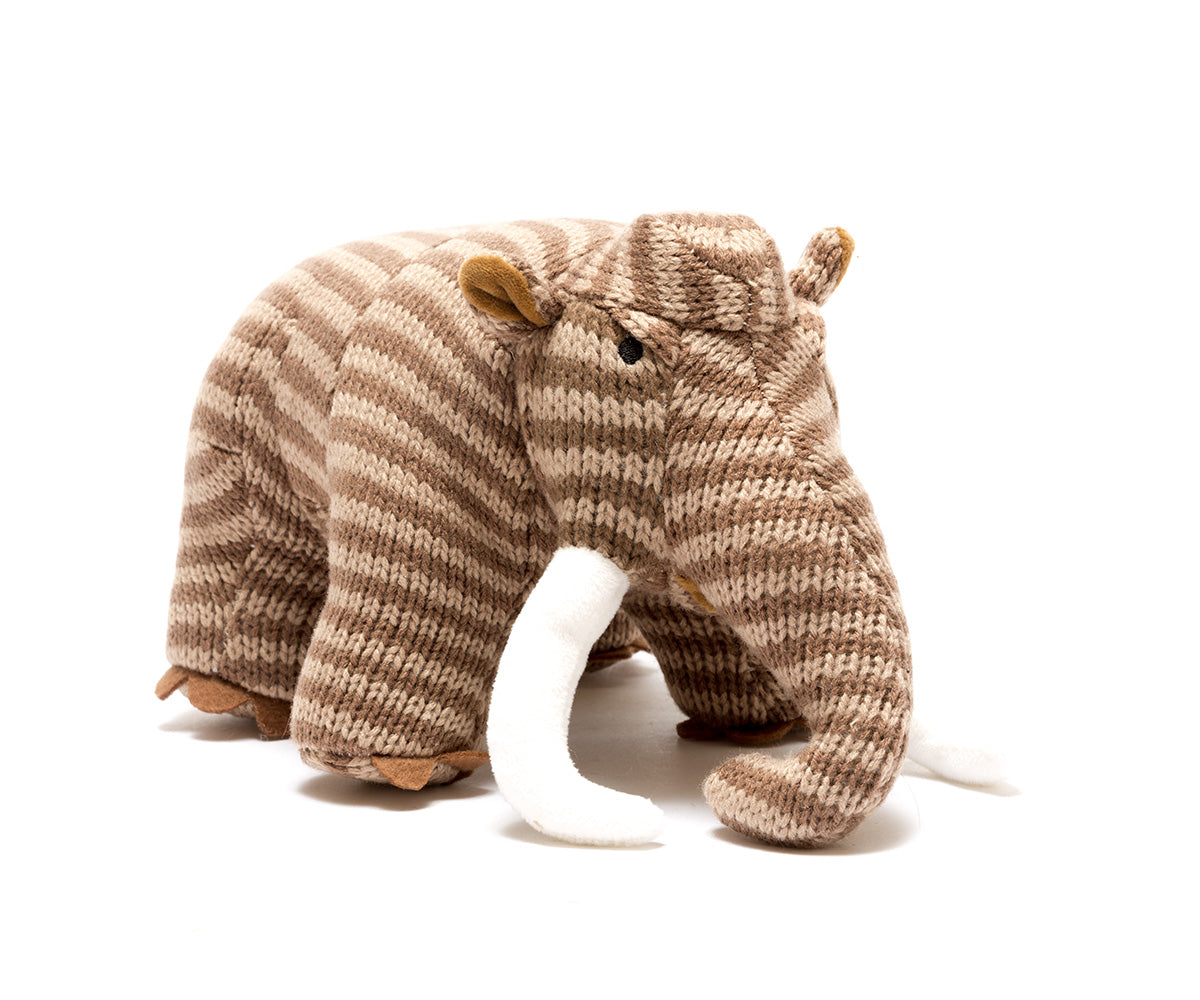 Brown Stripe Woolly Mammoth Knitted Toy