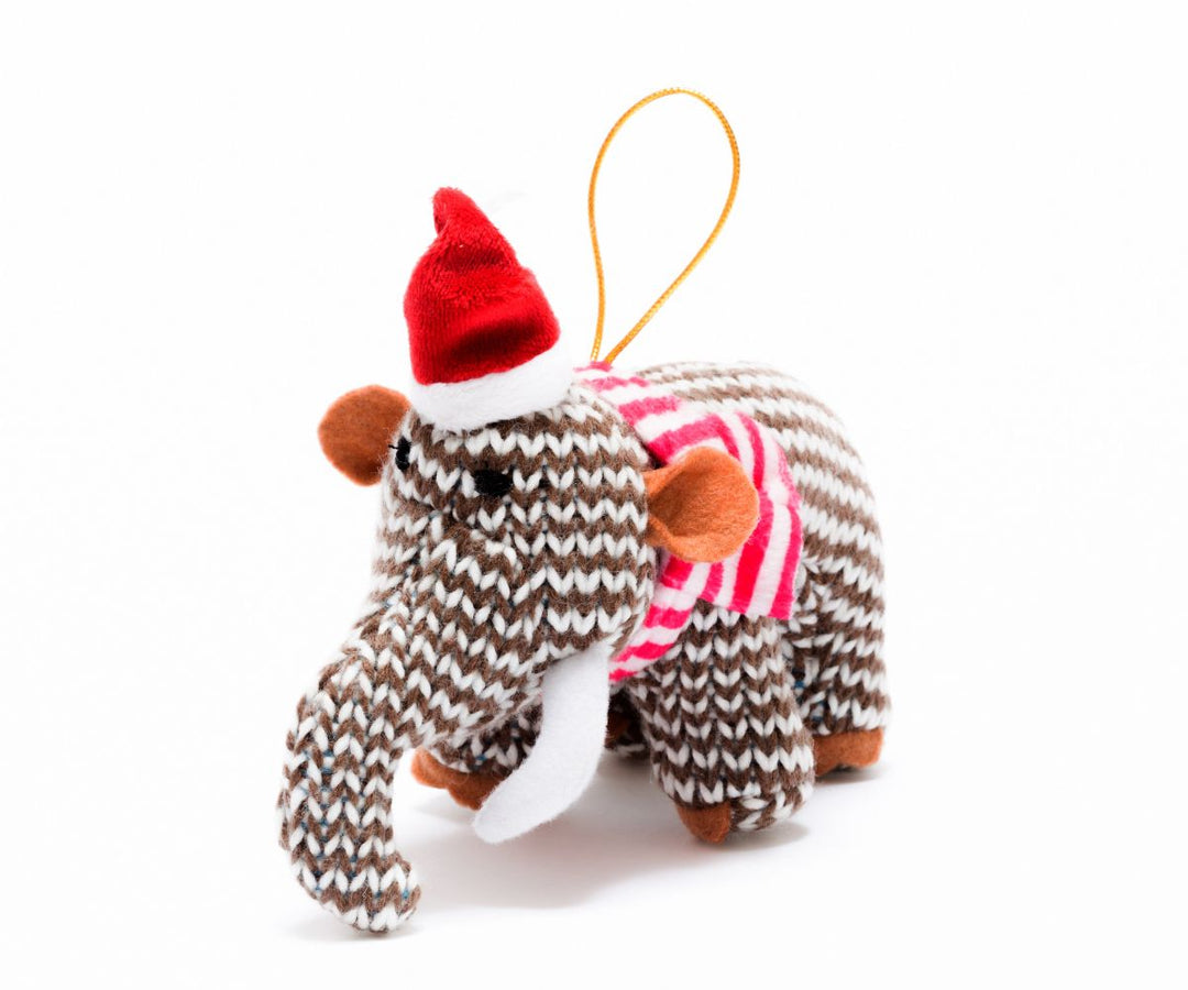 Christmas Mammoth Knitted Ornament