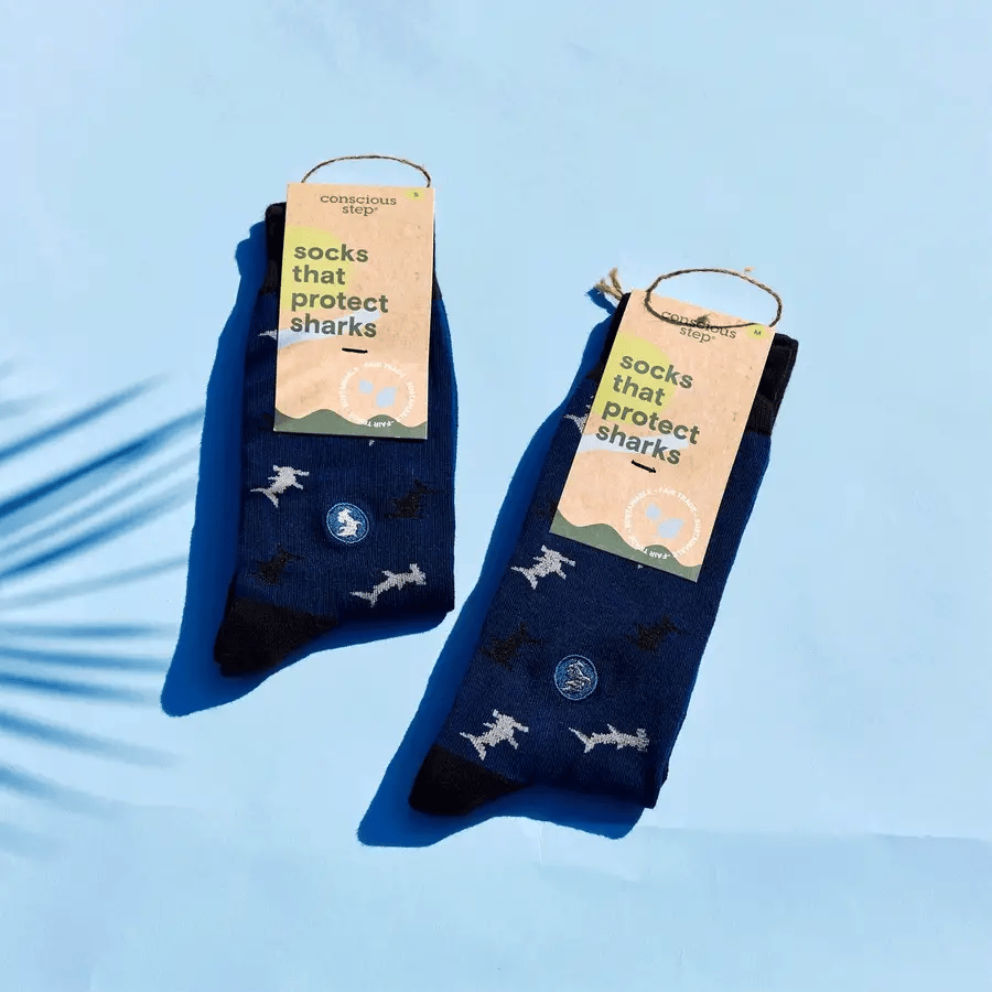 Socks that Protect Sharks - Hammerhead Blue