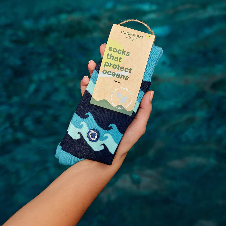 Socks that Protect the Oceans - Rolling Waves