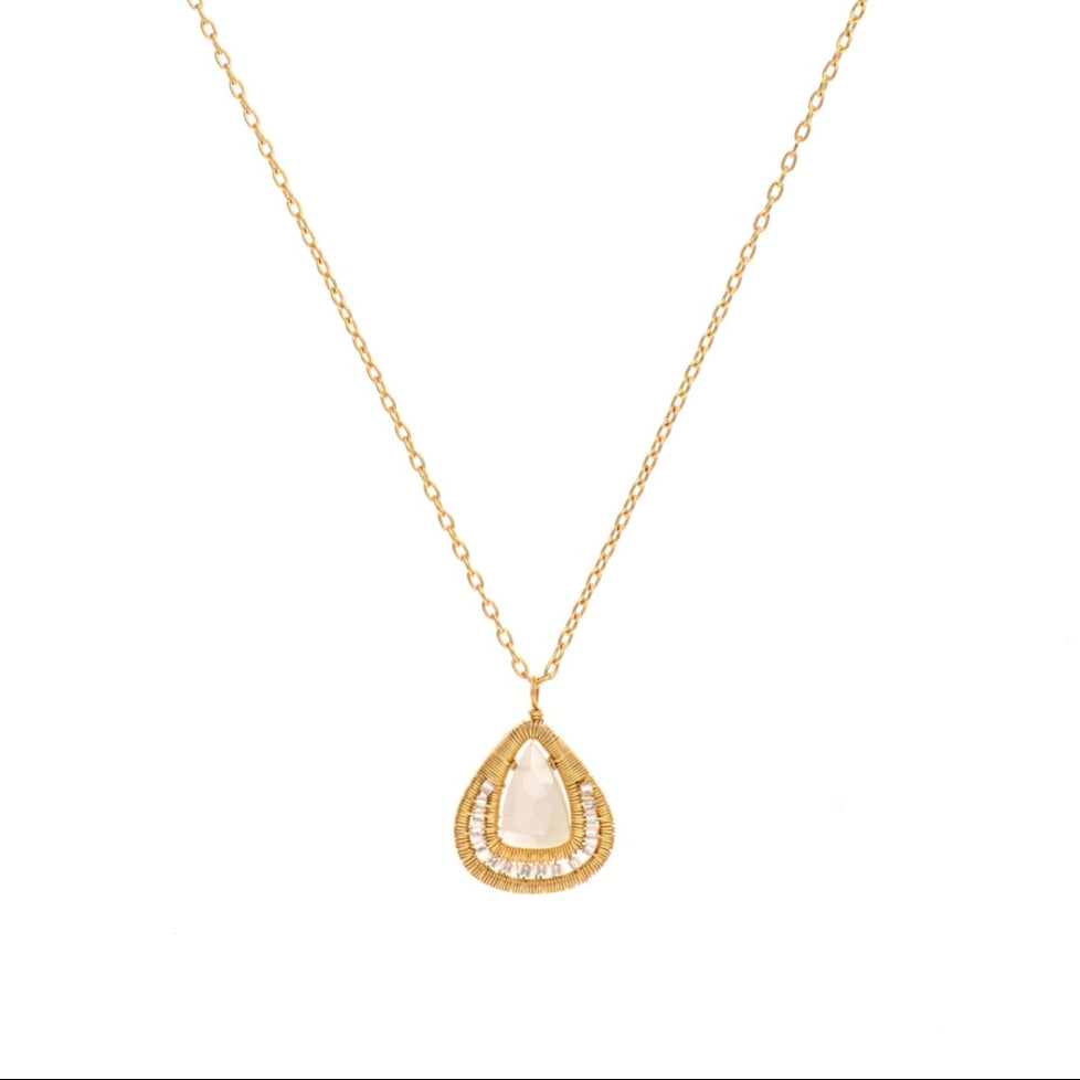 Triangular Moonstone Necklace