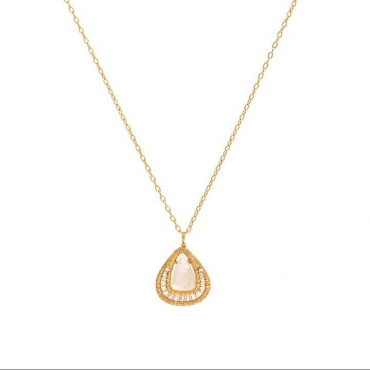 Triangular Moonstone Necklace