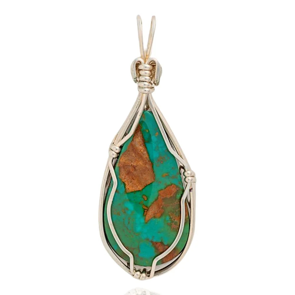 Natural Royston Turquoise Teardrop Pendant