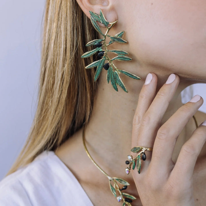 Olive Asymetrical Earrings